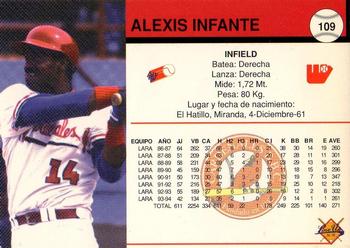 1994-95 Line Up Venezuelan Winter League #109 Alexis Infante Back