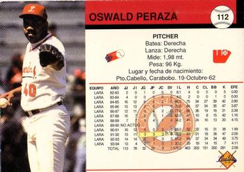 1994-95 Line Up Venezuelan Winter League #112 Oswald Peraza Back