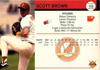 1994-95 Line Up Venezuelan Winter League #115 Scott Brown Back