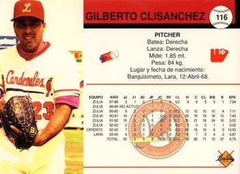 1994-95 Line Up Venezuelan Winter League #116 Gilberto Clisanchez Back