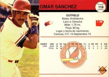 1994-95 Line Up Venezuelan Winter League #118 Omar Sanchez Back