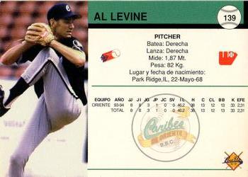 1994-95 Line Up Venezuelan Winter League #139 Al Levine Back