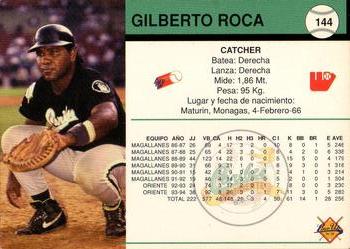 1994-95 Line Up Venezuelan Winter League #144 Gilberto Roca Back