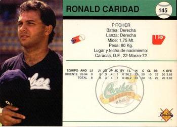 1994-95 Line Up Venezuelan Winter League #145 Ronald Caridad Back