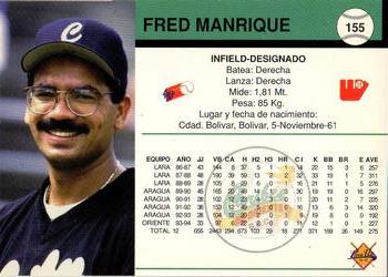 1994-95 Line Up Venezuelan Winter League #155 Fred Manrique Back
