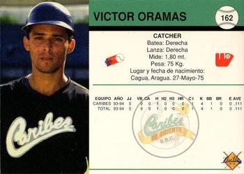 1994-95 Line Up Venezuelan Winter League #162 Victor Oramas Back