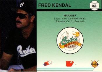 1994-95 Line Up Venezuelan Winter League #166 Fred Kendall Back