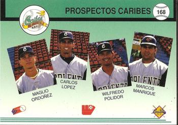 1994-95 Line Up Venezuelan Winter League #168 Prospectos Caribes Back