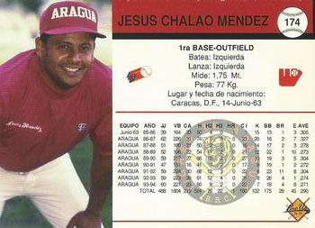 1994-95 Line Up Venezuelan Winter League #174 Jesus Chalao Mendez Back