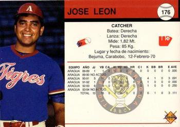 1994-95 Line Up Venezuelan Winter League #176 Jose Leon Back