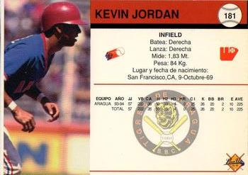 1994-95 Line Up Venezuelan Winter League #181 Kevin Jordan Back