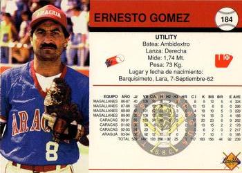 1994-95 Line Up Venezuelan Winter League #184 Ernesto Gomez Back