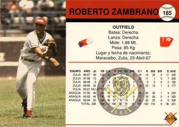 1994-95 Line Up Venezuelan Winter League #185 Roberto Zambrano Back
