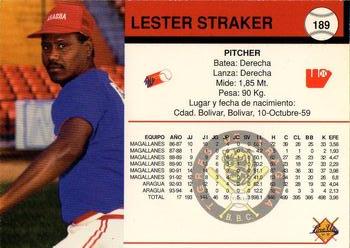 1994-95 Line Up Venezuelan Winter League #189 Lester Straker Back