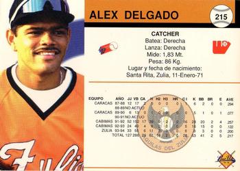 1994-95 Line Up Venezuelan Winter League #215 Alexander Delgado Back