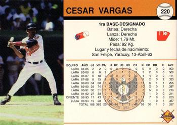 1994-95 Line Up Venezuelan Winter League #220 Cesar Vargas Back