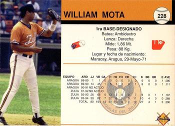 1994-95 Line Up Venezuelan Winter League #228 William Mota Back