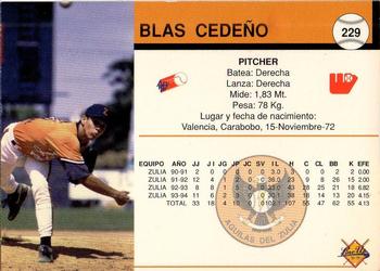 1994-95 Line Up Venezuelan Winter League #229 Blas Cedeno Back
