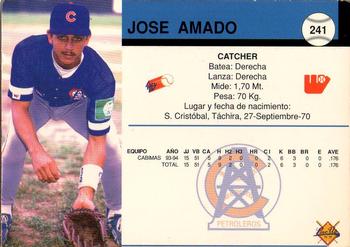 1994-95 Line Up Venezuelan Winter League #241 Jose Amado Back