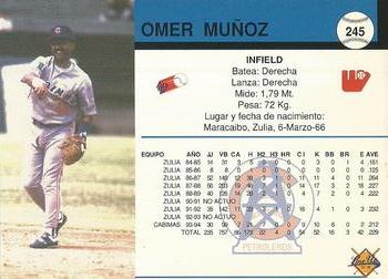 1994-95 Line Up Venezuelan Winter League #245 Omer Munoz Back