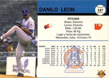 1994-95 Line Up Venezuelan Winter League #247 Danilo Leon Back