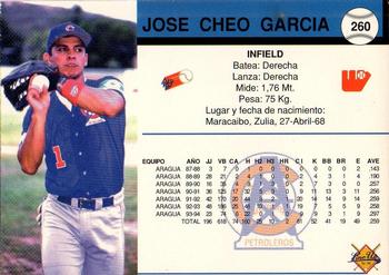 1994-95 Line Up Venezuelan Winter League #260 Jose Cheo Garcia Back