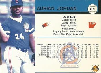 1994-95 Line Up Venezuelan Winter League #261 Adrian Jordan Back