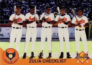 1994-95 Line Up Venezuelan Winter League #277 Zulia Checklist Front