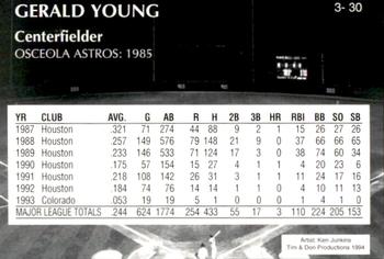 1994 Osceola Astros 10th Anniversary #3 Gerald Young Back