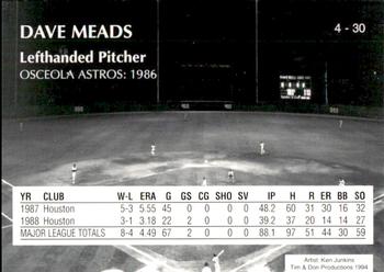 1994 Osceola Astros 10th Anniversary #4 Dave Meads Back