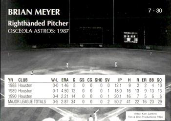 1994 Osceola Astros 10th Anniversary #7 Brian Meyer Back