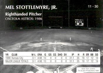 1994 Osceola Astros 10th Anniversary #11 Mel Stottlemyre, Jr. Back