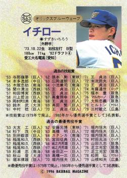 1996 BBM Japan Series #S63 Ichiro Suzuki Back