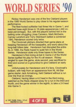 1991 Fleer - World Series #4 Rickey Henderson Back