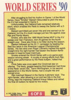 1991 Fleer - World Series #6 Dave Stewart Back