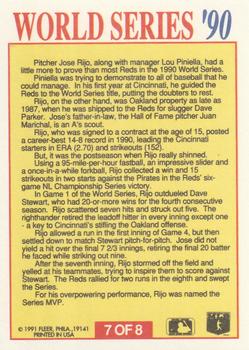 1991 Fleer - World Series #7 Jose Rijo Back