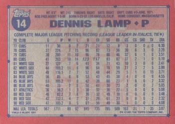 1991 Topps - Desert Shield #14 Dennis Lamp Back