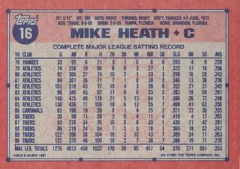 1991 Topps - Desert Shield #16 Mike Heath Back