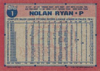 1991 Topps - Desert Shield #1 Nolan Ryan Back