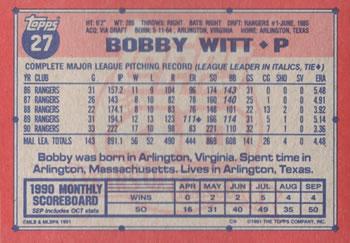 1991 Topps - Desert Shield #27 Bobby Witt Back