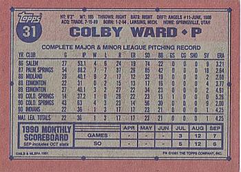1991 Topps - Desert Shield #31 Colby Ward Back