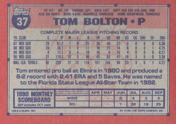 1991 Topps - Desert Shield #37 Tom Bolton Back