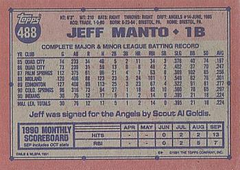 1991 Topps - Desert Shield #488 Jeff Manto Back