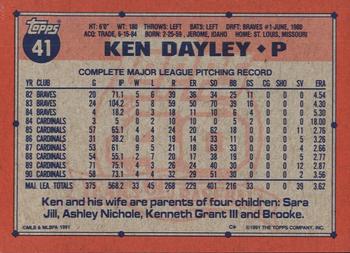1991 Topps - Desert Shield #41 Ken Dayley Back