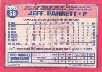 1991 Topps - Desert Shield #56 Jeff Parrett Back