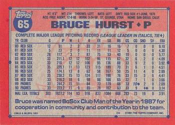 1991 Topps - Desert Shield #65 Bruce Hurst Back