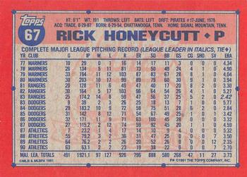 1991 Topps - Desert Shield #67 Rick Honeycutt Back