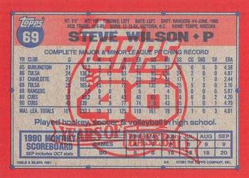 1991 Topps - Desert Shield #69 Steve Wilson Back