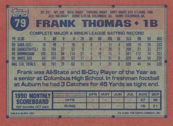 1991 Topps - Desert Shield #79 Frank Thomas Back