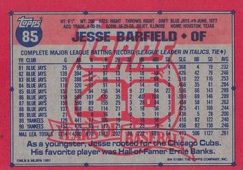 1991 Topps - Desert Shield #85 Jesse Barfield Back
